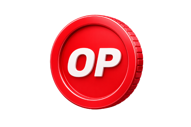Otimism (OP) Coin 3D illustration