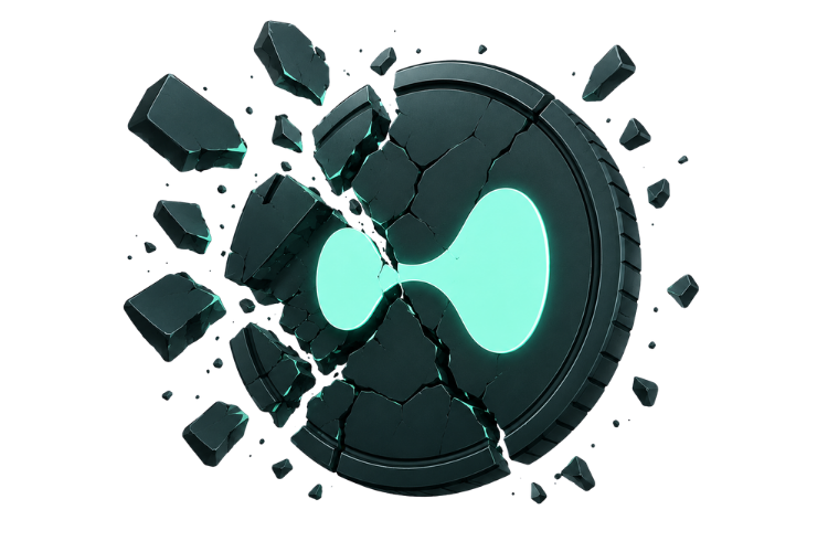 Shattered Hyperliquid Coin 3D