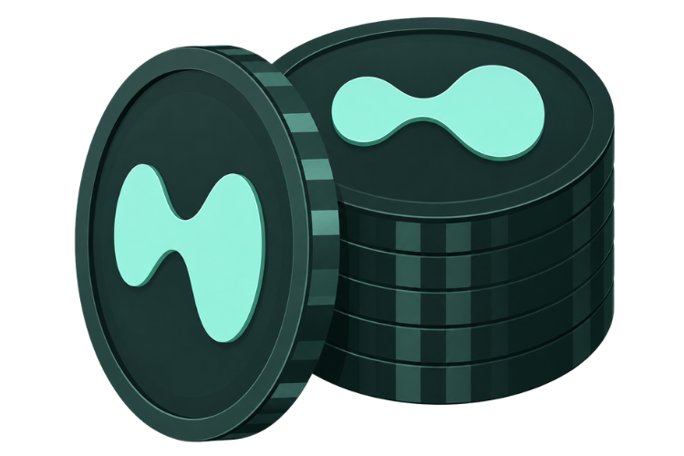 Hyperliquid Token Stack 3D Render
