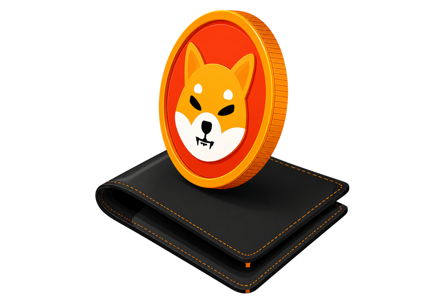 Shiba Inu Coin On Wallet illustration