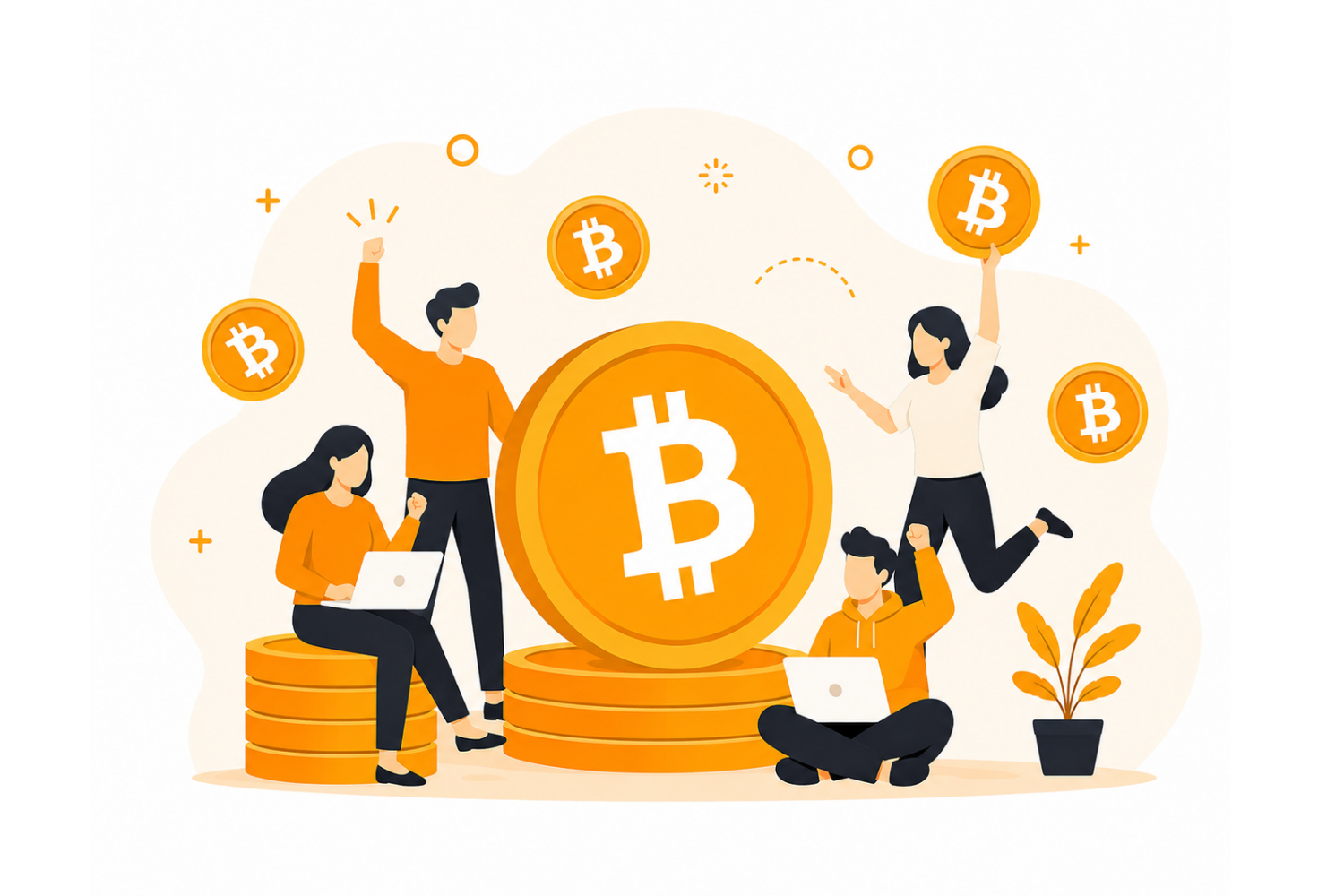 Bitcoin Team Collaboration illustration